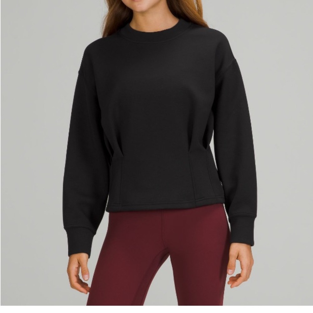 Lululemon Gathered Waist Crew Pullover Black Modal Size 8 EUC Reg.$118 #W3EPBS